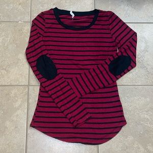 red and black stripped long sleeve